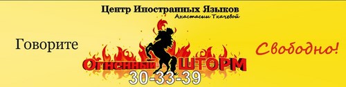 Логотип компании Огненный ШТОРМ, центр иностранных языков